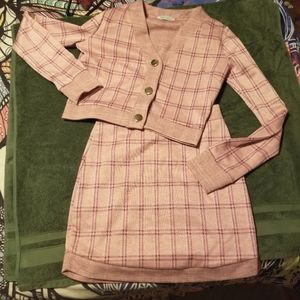 Plaid Pink Skirt Set